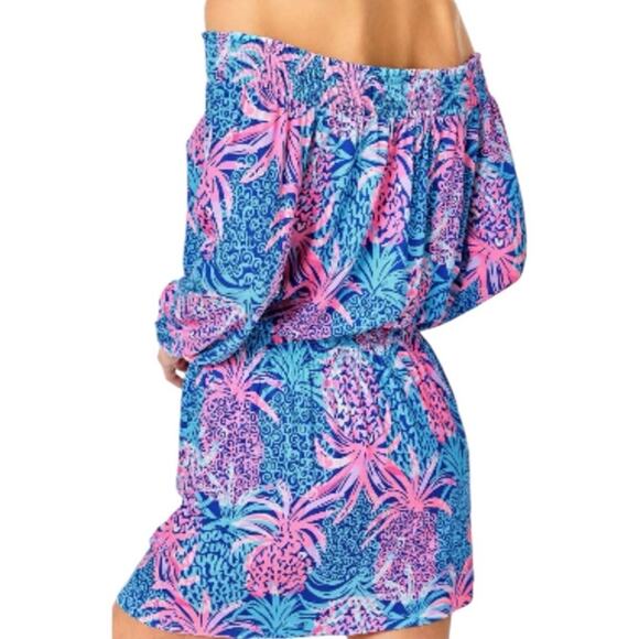 NWT Lilly Pulitzer Cyla Romper in Borealis Blue Tropic Down Low Size Large - Picture 2 of 15